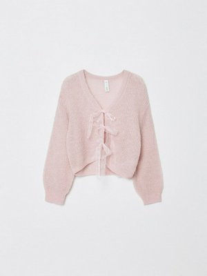 Вязаный кардиган из смесовой шерсти с бантиками, арт. 11941