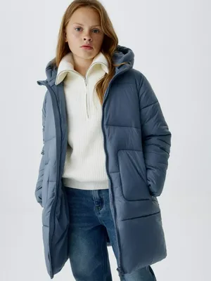 Зимнее стеганое пальто с капюшоном для девочек, арт. 11943