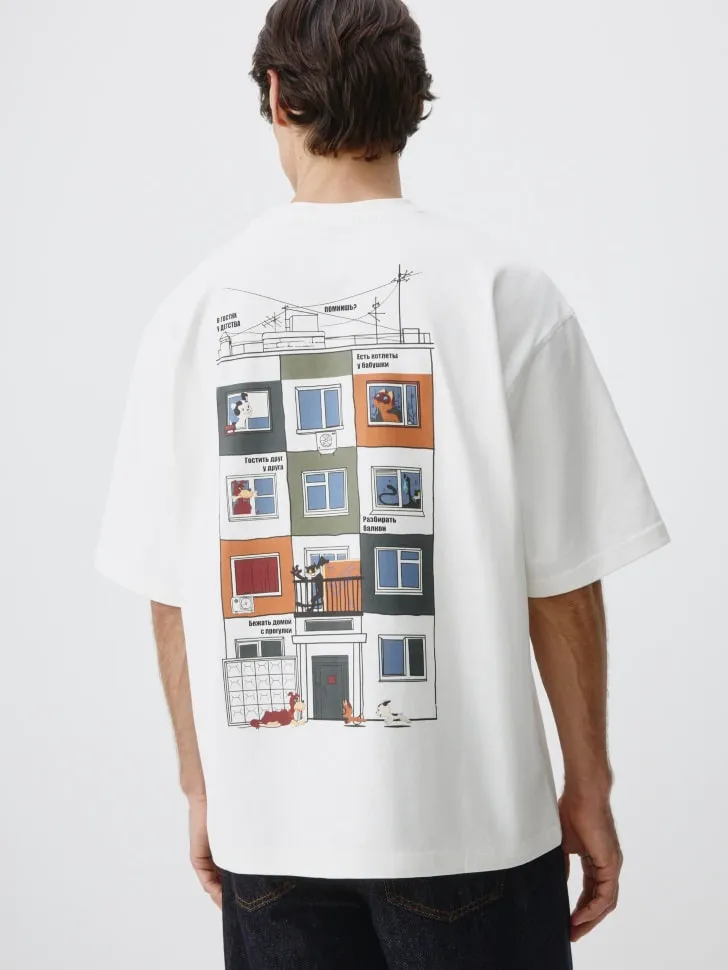 Футболка с принтом SELA x Союзмультфильм, белый, арт. 11945