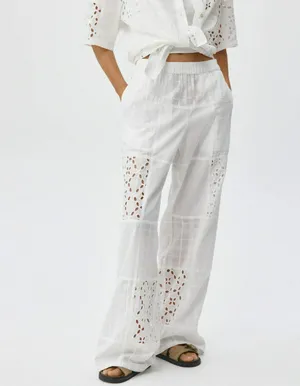 Брюки в стиле пэчворк из хлопка, арт. 11948