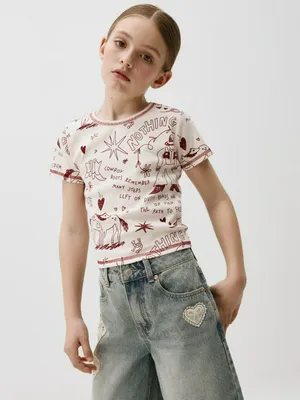 Футболка с принтом для девочек, арт. 11973