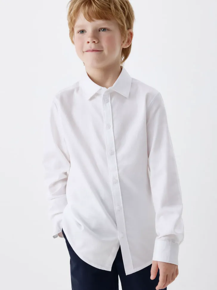 Классическая рубашка для мальчиков, белый, арт. 12000