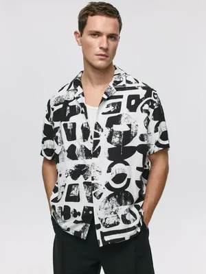 Рубашка из вискозы с принтом, арт. 12037