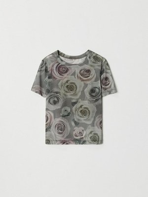 Футболка из сетки с принтом для девочек, арт. 12044