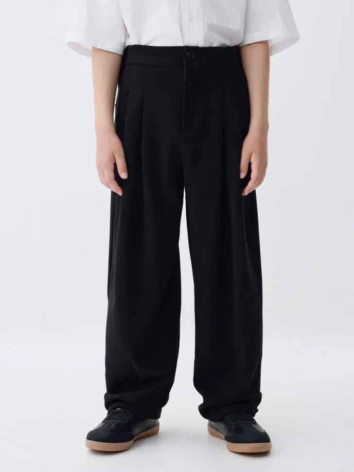 Костюмные свободные брюки для мальчиков, черный, арт. 12094