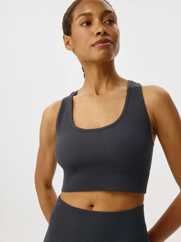 Спортивный укороченный топ, серый, арт. 12099