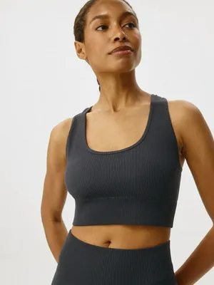 Спортивный укороченный топ, серый, арт. 12099