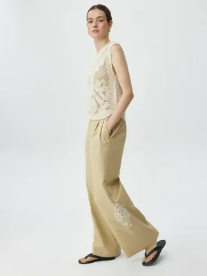 Брюки из хлопка с аппликацией, арт. 12100