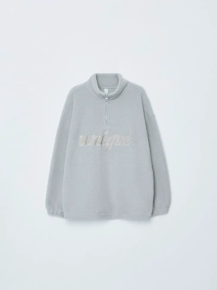 Толстовка из искусственного меха для девочек, серый, арт. 12107