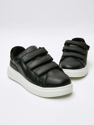 Кожаные кеды на липучках детские, арт. 12131