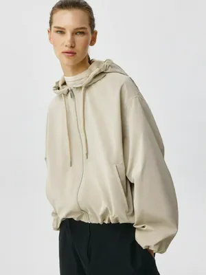 Укороченная ветровка с капюшоном, арт. 12134