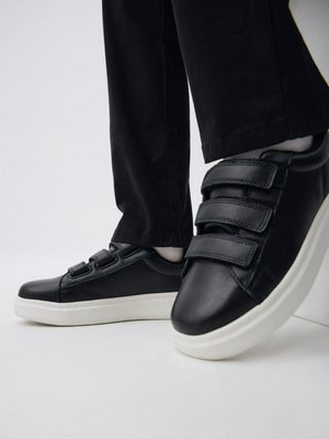 Кожаные кеды на липучках детские, арт. 12151