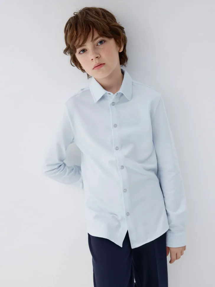 Трикотажная рубашка для мальчиков, голубой, арт. 12158