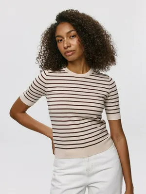 Вязаный джемпер с коротким рукавом, арт. 12177