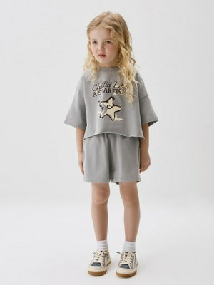 Комплект из футболки и шорт для девочек, арт. 12227