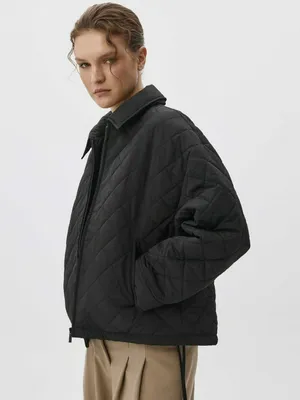 Укороченная стеганая куртка с воротником, арт. 12228