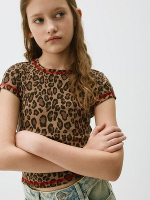 Леопардовая футболка для девочек, арт. 12246