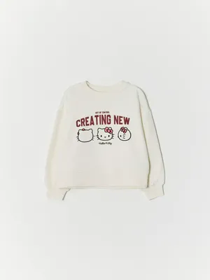 Свитшот оверсайз с принтом Hello Kitty для девочек, арт. 12275
