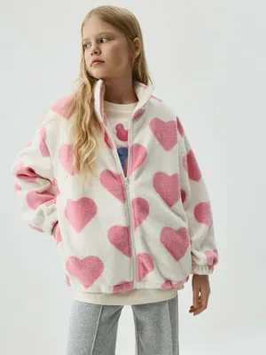 Флисовая толстовка с принтом для девочек, арт. 12367