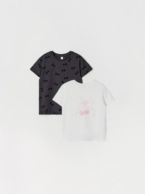 Набор из 2 футболок с принтом для девочек, арт. 12414