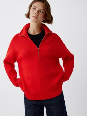 Вязаный джемпер с воротником-стойкой на молнии, арт. 12433