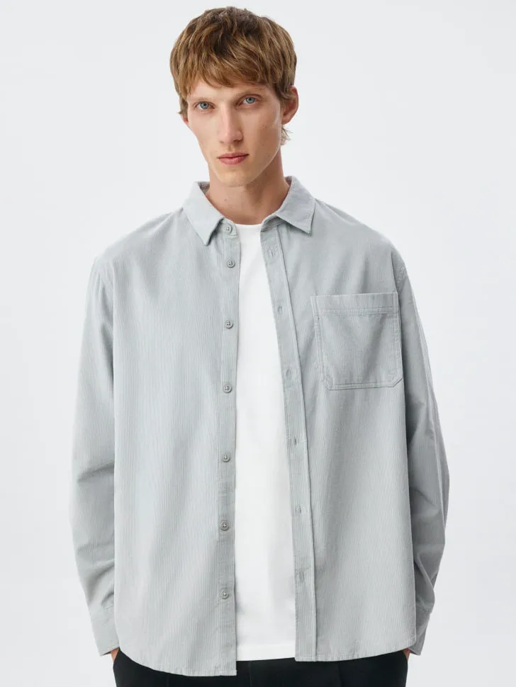 Вельветовая рубашка, серый, арт. 12434