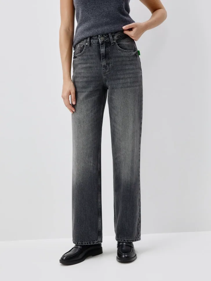 Джинсы 411 WIDE LEG, серый, арт. 12438