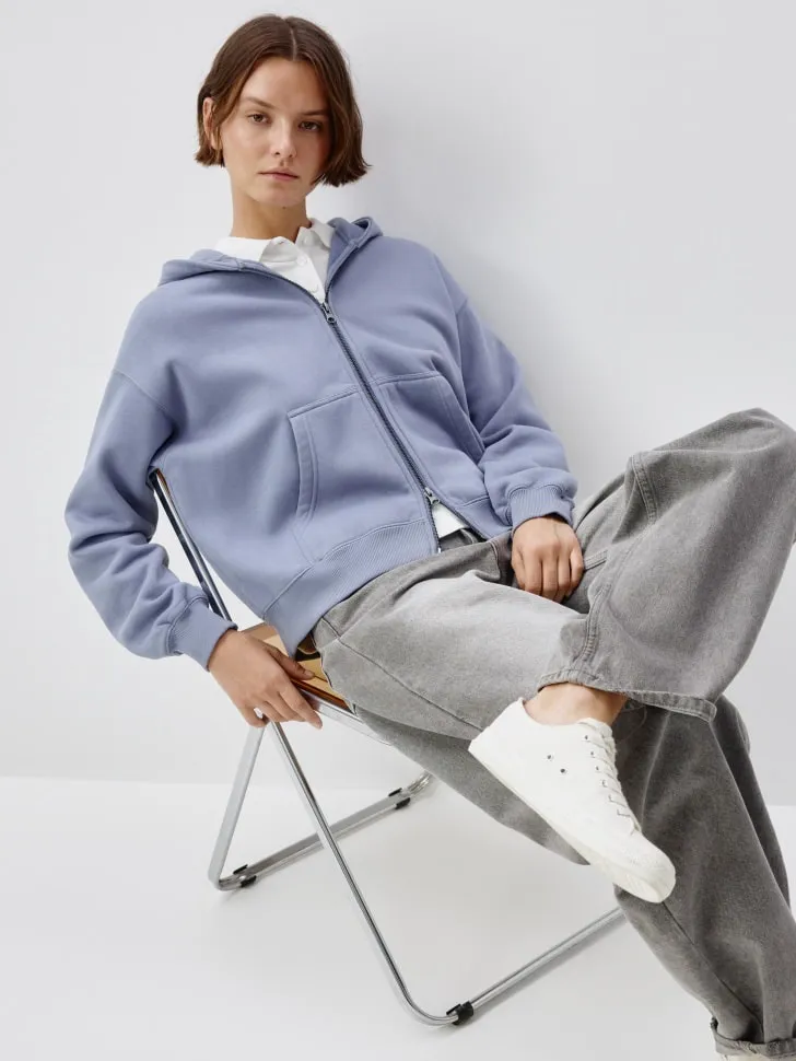 Базовое худи оверсайз, голубой, арт. 12442