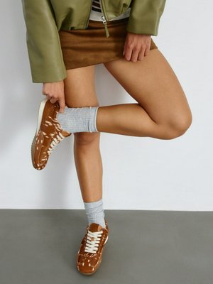 Кеды из меха пони и замши, арт. 12453