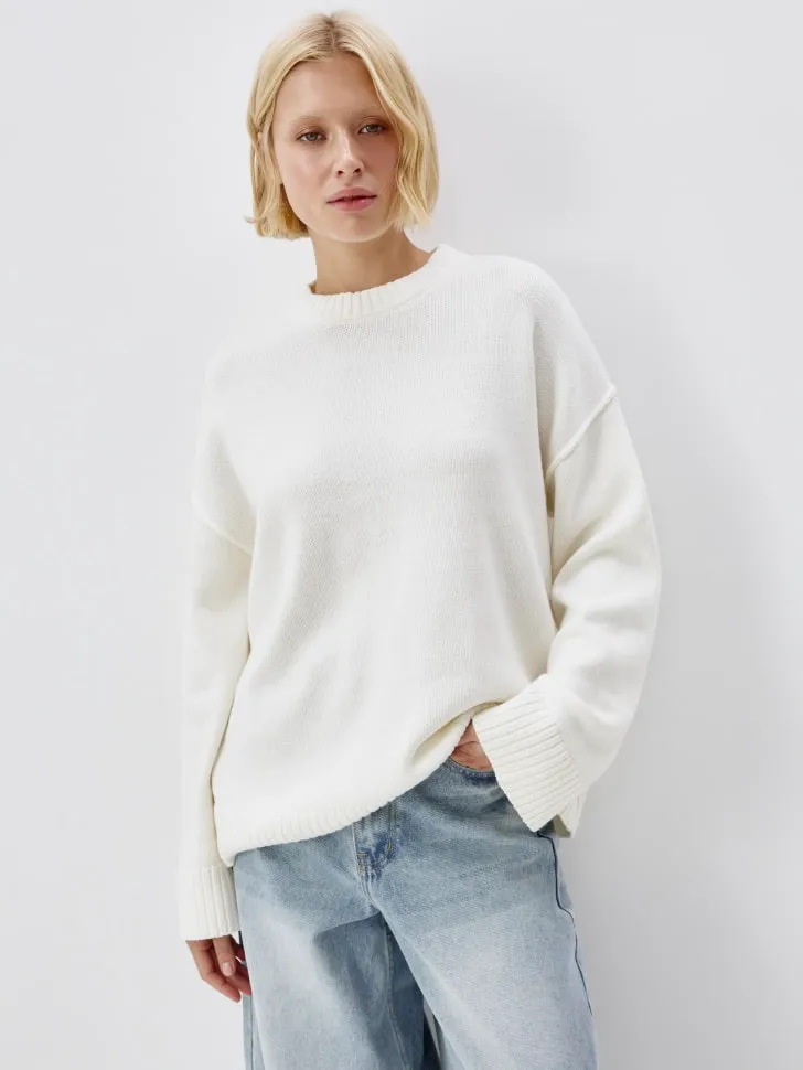 Вязаный джемпер, белый, арт. 12461