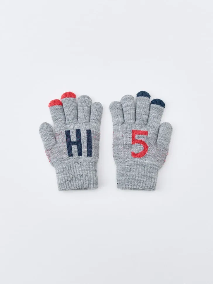 Вязаные перчатки на подкладке детские, разноцветный, арт. 12466