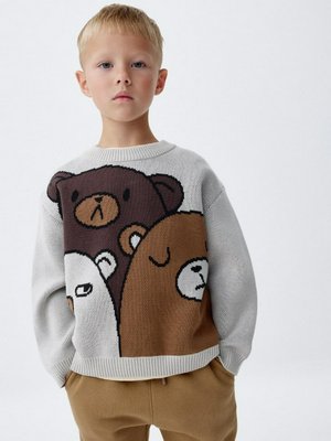 Вязаный джемпер оверсайз с принтом, арт. 12471