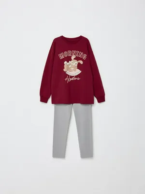 Пижама с принтом для девочек, арт. 12482