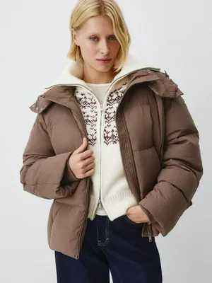 Укороченная куртка с натуральным наполнителем из пуха, арт. 12602