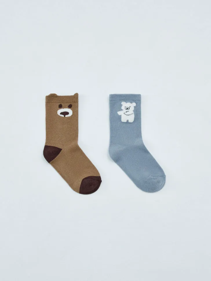 Набор детских гольфов (2 пары), разноцветный, арт. 12618