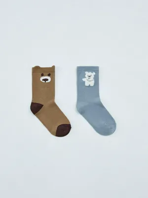 Набор детских гольфов (2 пары), разноцветный, арт. 12618