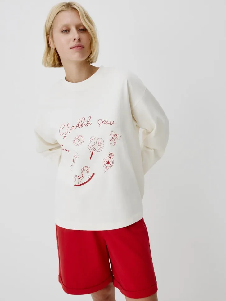 Домашний лонгслив, бежевый, арт. 12715