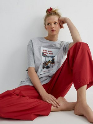 Домашняя футболка оверсайз с принтом, арт. 12716