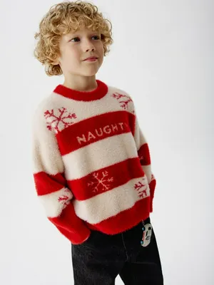 Пушистый джемпер с принтом, арт. 12718