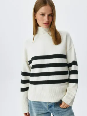 Джемпер с воротником-стойкой из шерсти, арт. 12725