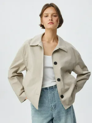 Укороченный плащ из хлопка, арт. 12736