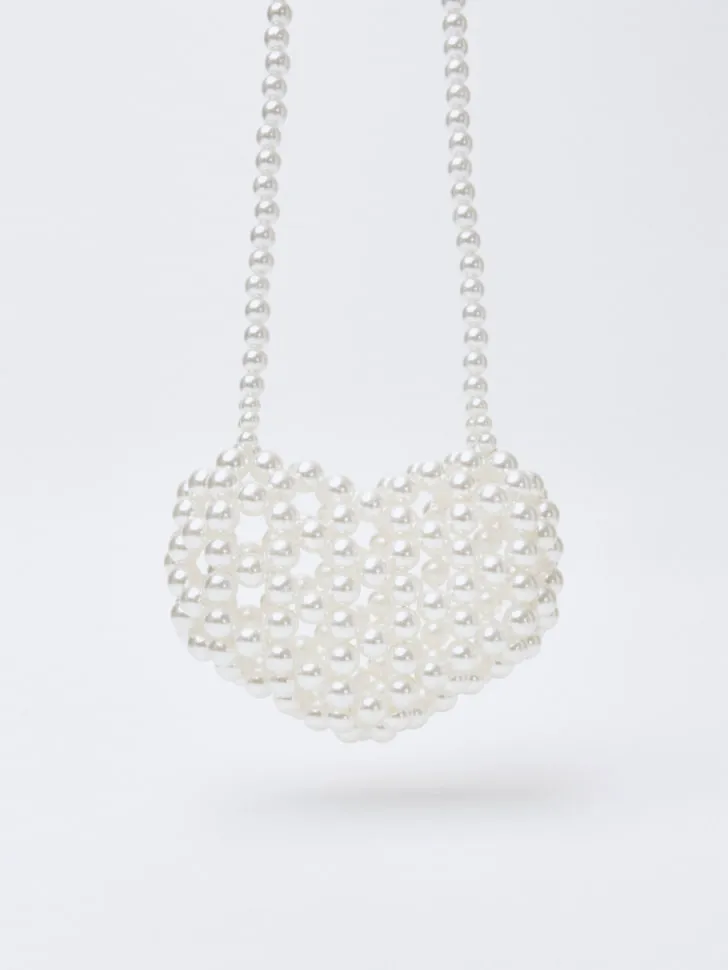 Сумка кросс-боди из бусин, белый, арт. 12737