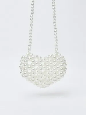 Сумка кросс-боди из бусин, белый, арт. 12737