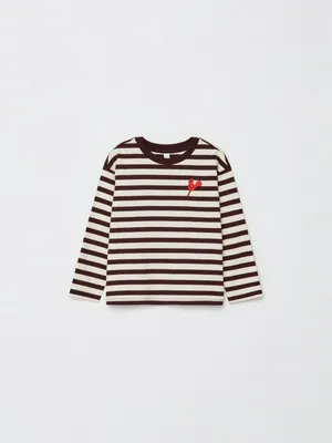 Лонгслив в полоску с вышивкой для мальчиков, арт. 12738