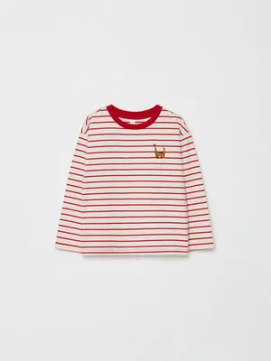 Лонгслив в полоску с вышивкой, арт. 12765