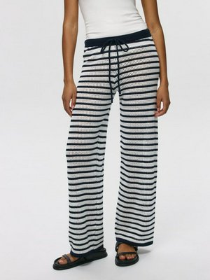 Брюки кроше в полоску, белый, синий, арт. Не указан