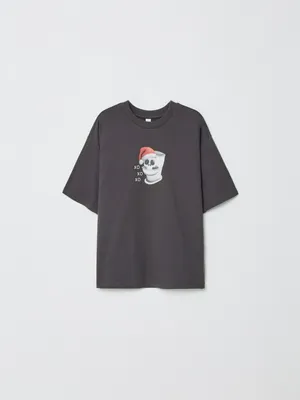 Футболка оверсайз с новогодним принтом, арт. 12797