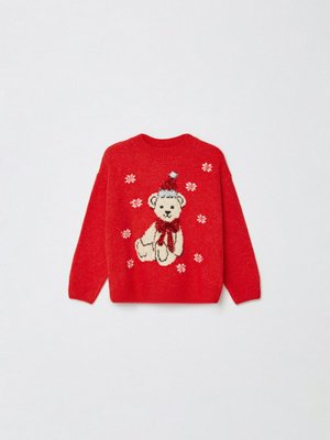 Вязаный новогодний джемпер для девочек, арт. 12800