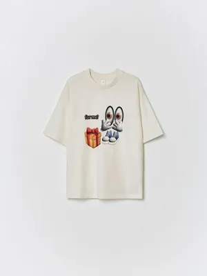 Футболка оверсайз с новогодним принтом, арт. 12803