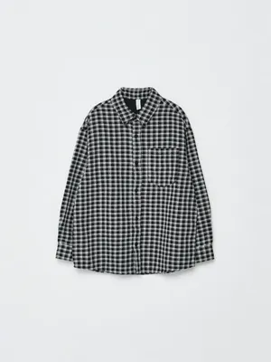 Рубашка из фактурной ткани в клетку, арт. 12805